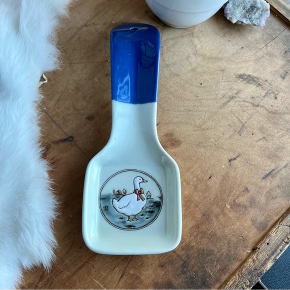 Otagiri Kitchen Vintage Otagiri Stoneware Spoon Rest White Duck